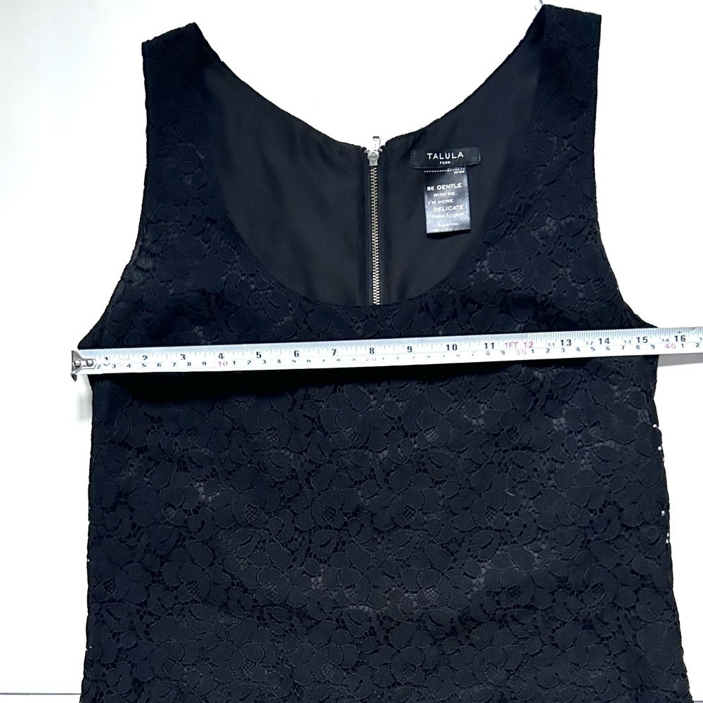 Aritzia talula black lace dress mini size 4 shirt dress back exposed zipper - Picture 5 of 8